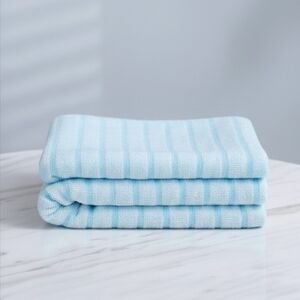 Soft Blue Striped Bath Towel
